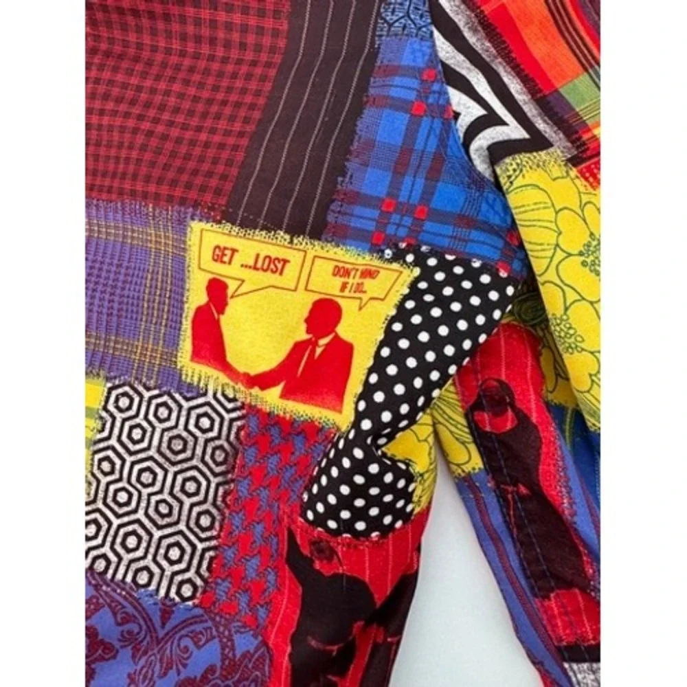 Lost Enterprises Board Shorts‎ Mens 32 Y2K Multicolor Patchwork Graphic Surf